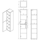 Badkamerkast differnz hilde 160x35x32 cm hoogglans wit