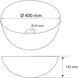 Waskom Differnz Shine Goud/Wit 40 x 13,5 cm