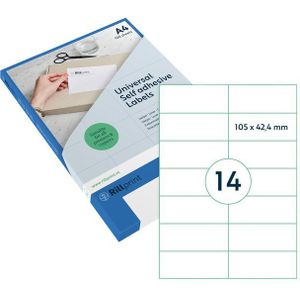 Rillprint 83218 universele etiketten A4 105 x 42,4 mm transparant (350 etiketten)