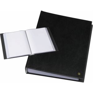 Rillstab - Presentatiemap - Zwart - 20 Transparante Hoezen - 10 mm Rugbreedte