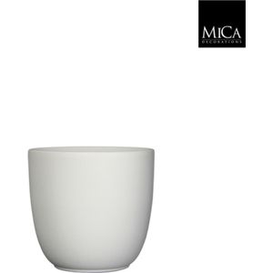 Mica Decorations Tusca Bloempot - 22x22x20 cm - Keramiek - Wit