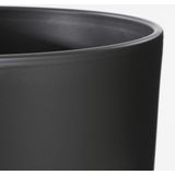 MIca Decorations Plantenpot/bloempot Tusca - Zwart - keramiek - mat - D14.5/H14 cm
