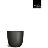 MIca Decorations Plantenpot/bloempot Tusca - Zwart - keramiek - mat - D14.5/H14 cm