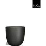 MIca Decorations Plantenpot/bloempot Tusca - Zwart - keramiek - mat - D19.5/H18.5 cm