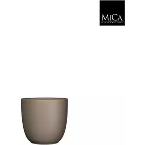 Mica Decorations tusca ronde pot mat taupe maat in cm: 13 x 14