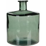 Mica Decorations Guan Fles Vaas - H26 x Ø21 cm - Gerecycled Glas - Groen