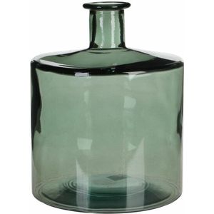Mica Decorations Guan Fles Vaas - H26 x Ø21 cm - Gerecycled Glas - Groen