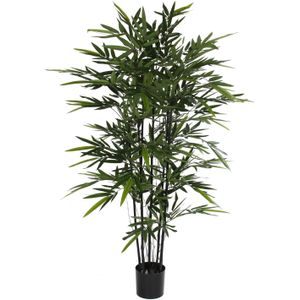 Bamboe struik kunstplant staand 140 cm - Grote volle huis/kantoorplant - Kunstplanten