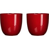 Mica - Tusca - Bloempot - Donkerrood - Keramiek - Ø 17 H 16 cm