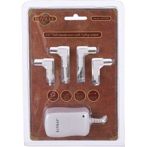 Luville Switch Adaptor 3 Volt - 4 Plugs Out | Kersthuisje Adapter voor optimale sfeer | 6,9x3,9x4,9 cm - Luville