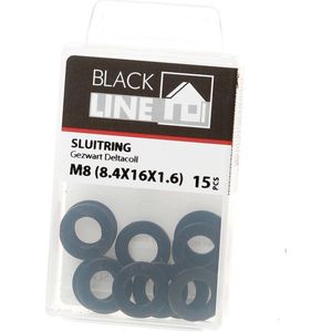 Sluitringen zwart M8x16x1,6mm (15 Stuks)