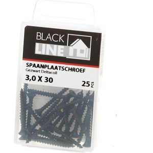 Hoenderdaal - Spaanplaatschroef - Zwart - Verzinkt - Verpakt per 25 stuks