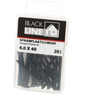 Blackline - Spaanplaatschroef - Zwart - Staal - 20 stuks