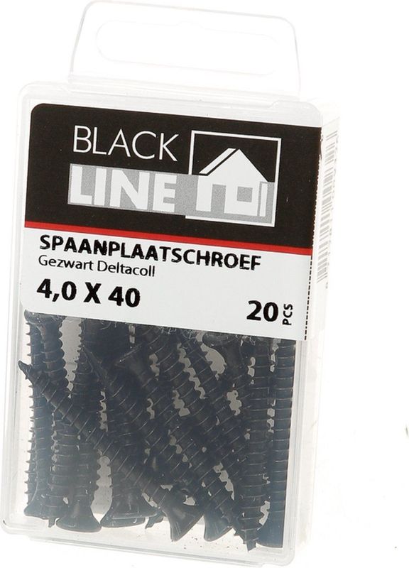 Blackline - Spaanplaatschroef - Zwart - Staal - 20 stuks