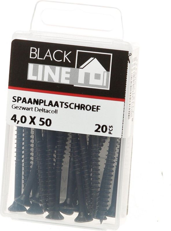 Hoenderdaal - Spaanplaatschroef - Zwart - Verpakt per 20 stuks - Materiaal: Zwart verzinkt - Platverzonken Kop