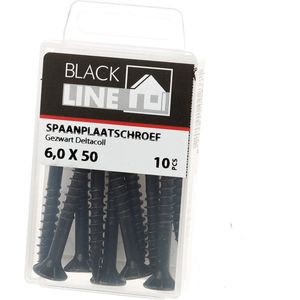 Spaanplaatschroeven zwart 6x50mm TX25 (10 Stuks)