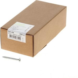 Hoenderdaal - Spaanplaatschroef - Verzinkt - 200 Stuks - Platverzonkenkop