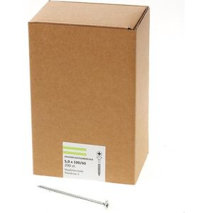 Hoenderdaal 0203.01.42601 Spaanplaatschroef - Platkop - Staal - Verzinkt - PZ2 - 5 x 100/60mm (200st)