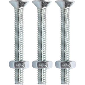 Homefix - Metaal-schroef en moer plat-kop verzinkt - 6 x 30 mm - 8 stuks Bouten.