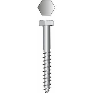 Houtdraad bout RVS-A2. 6x40mm. lang. 4 stuks Houtfret. Homefix.