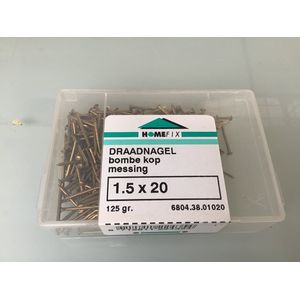 Homefix. Koper spijkers. Draadnagels bolkop messing 1.5x20mm 125 gram.
