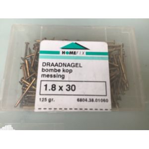 Homefix. Koper spijker. Messing draad nagels. 1.8 x 30 mm. 125 gram