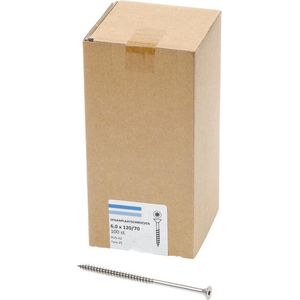 Hoenderdaal Spaanplaatschroef RVS platverzonken kop TX25 deeldraad 6.0X120/70 (per 100 stuks)