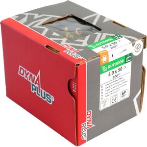 DynaPlus - Vlonderschroef - 60 Graden Platkop - Deeldraad - Outdoor - TX20 - 5.0 x 60/35mm (200st)