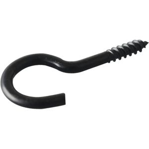 Homefix - Schroefhaak - Zwart - Staal - HCP-Coating - 2st