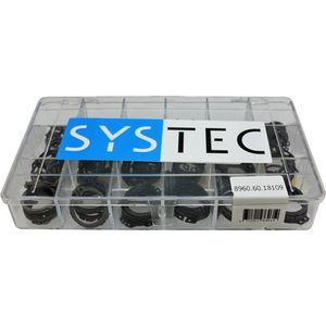 Systec assortimentsdoos 18-vaks zekerringsring gefosf. Din 471