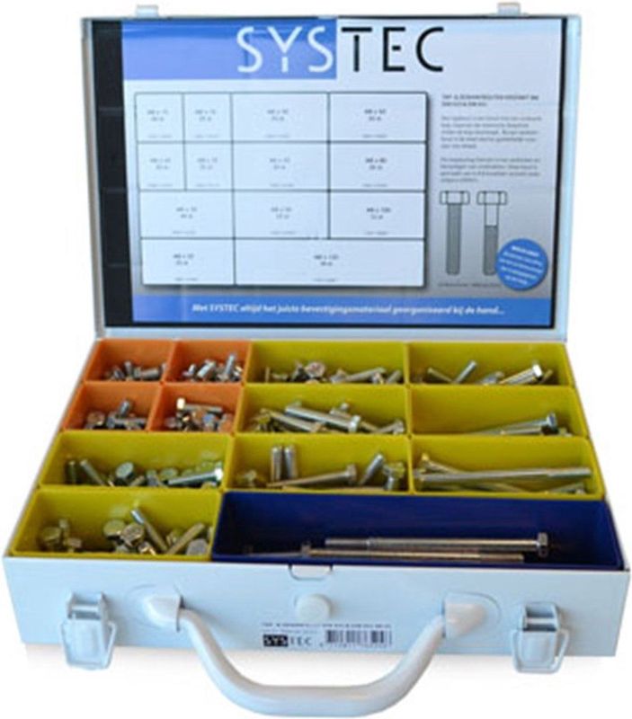Systec - Assortimentskoffer - Tap- & Zeskantbout Vz Din933/931 M8 - Staal