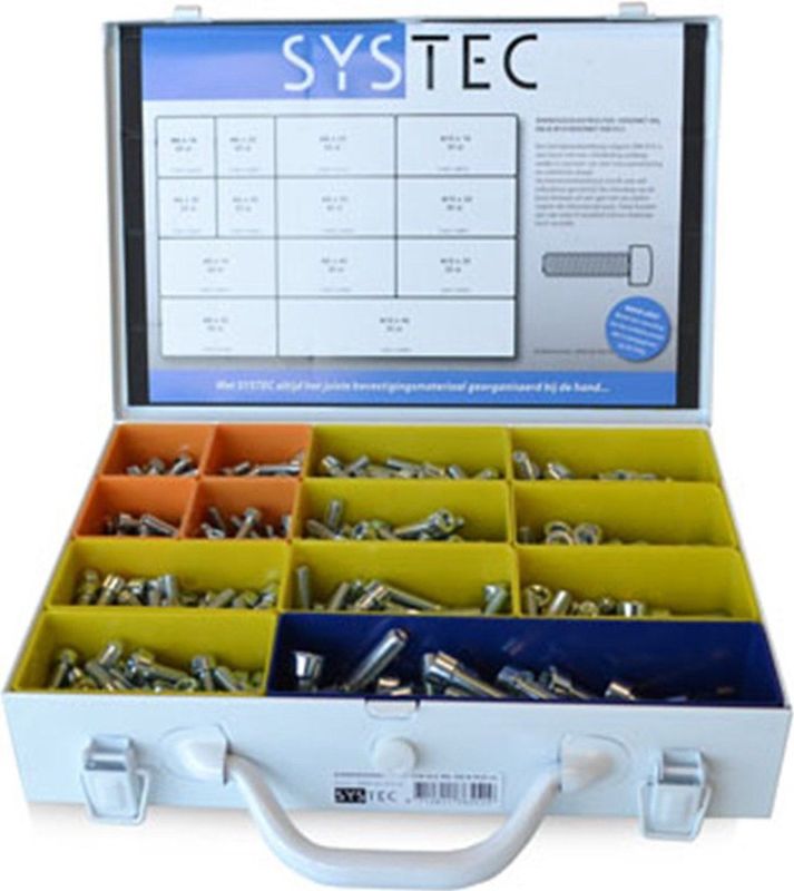 Systec - Assortimentskoffer - Binnenzeskantbout Vz Din912 M6/M8/M10 - Staal - 13 Vaks