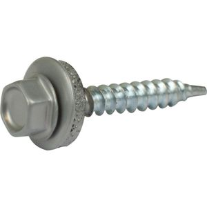 Dak&Gevel profielplaatschroeven 4.8 x 35 mm - verzinkt - blank aluminium RAL9006 - SW8 (Per 50 stuks)