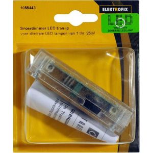 ELEKTROFIX snoerdimmer 230V, voor dimbare LED-lampen 1 – 25W | TRANSPARANT