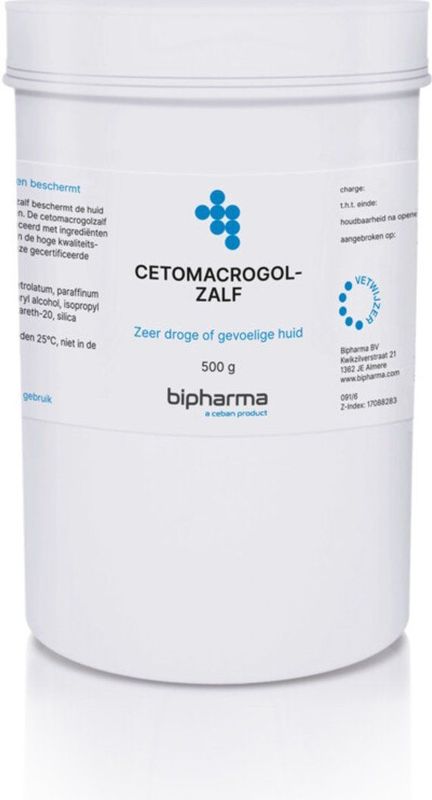 Bipharma - Cetomacrogolzalf - 500 gr - Intensief Hydraterende Zalf