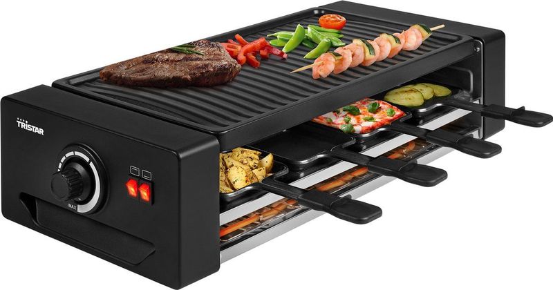 RACLETTE 4in1 für 2-8 Personen Partygrill Pizza, Griddle Grillplatte