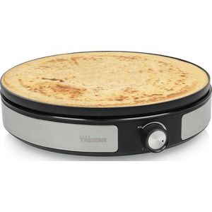 Tristar Pannenkoekenmaker XXL BP-2639 - Crêpemaker - 33 centimeter - Regelbare Thermostaat - Inclusief accessoires - RVS