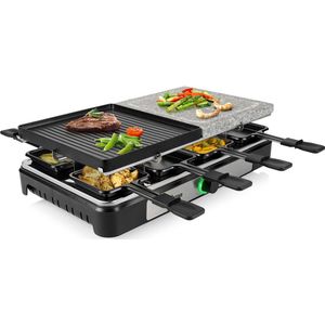 Tristar RA-2747 - Gourmetstel 1400W - Bakplaat 8 personen - 5-in-1 steengrill - Incl 8 pannetjes