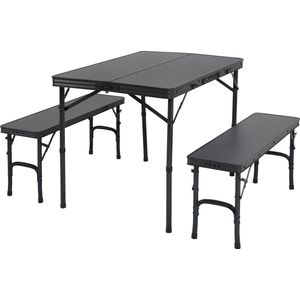 Campart Campingtafel TA-0870 - Picknicktafelset 4 personen - Picknick tafel inklapbaar - Aluminium