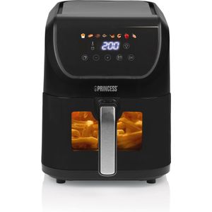 Princess Airfryer XL 182240 - Heteluchtfriteuse - BPA vrij - 5.5 liter - Kijkvenster - Touchscreen - 8 Programma's - Slank Ontwerp - 1500W - Inclusief Grillrek - Zwart - venster