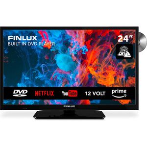Finlux FLD2435MSMART – 24 inch (61 cm) – Smart TV met DVD Speler Ingebouwd - HD Ready LED – HDR - 12 Volt – 2022