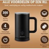 Brabantia - BBEK1048 - Elektrische Melkopschuimer - Zwart - 300 ml