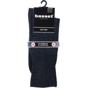 De Basset - HRS3108 - Katoenen Sokken - Zwart - Anti Knel Boord