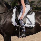 Stapp - Horse Sok Ruit - Grijs/Roze/Fuchsia - Katoen/Polyamide/Elastomeer