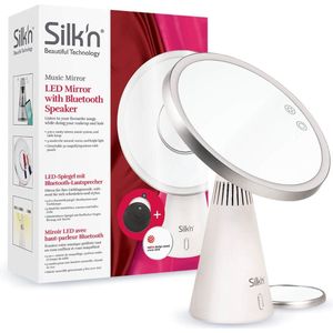 Silk'n Make Up Spiegel met Verlichting - Music Mirror - LED Spiegel met Speaker en Lamp - Wit