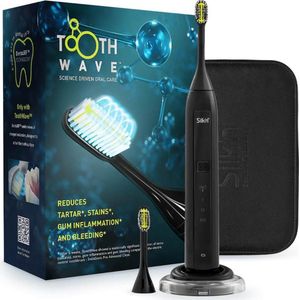 Silk'n Toothwave Elektrische tandenborstel - technologie tegen verkleuringen en tandsteen - 48.000 trillingen p.m. - zwart