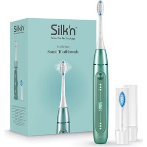 Silk'n SonicYou Elektrische Tandenborstel Geschenkset - met 2 opzetborstels en 2 beschermkapjes - Groen