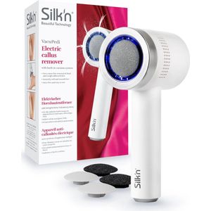 Silk'n Pedicureset elektrisch - Eeltverwijderaar VacuPedi inclusief 3 slijpschijven en 3 filters - met ingebouwd vacuümsysteem - Wit