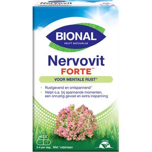 Bional Nervovit Forte - Supplement - Mentale rust - Vegan voedingssupplement met valeriaan– 45 tabletten