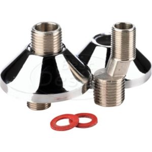 BPE S-koppeling met rozet per paar 1/2x3/8 chroom